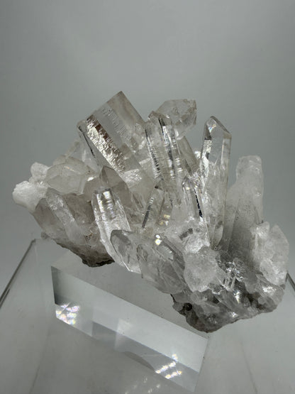 Clear Quartz And Beryl Cluster. Stunning Goshenite Specimen From Brazil. Rare High Quality Display Crystal