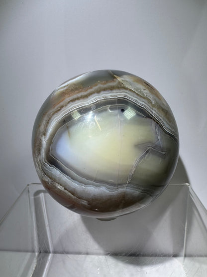 Sashe River Agate Sphere. 75mm. Incredible Display Sphere From Zimbabwe.