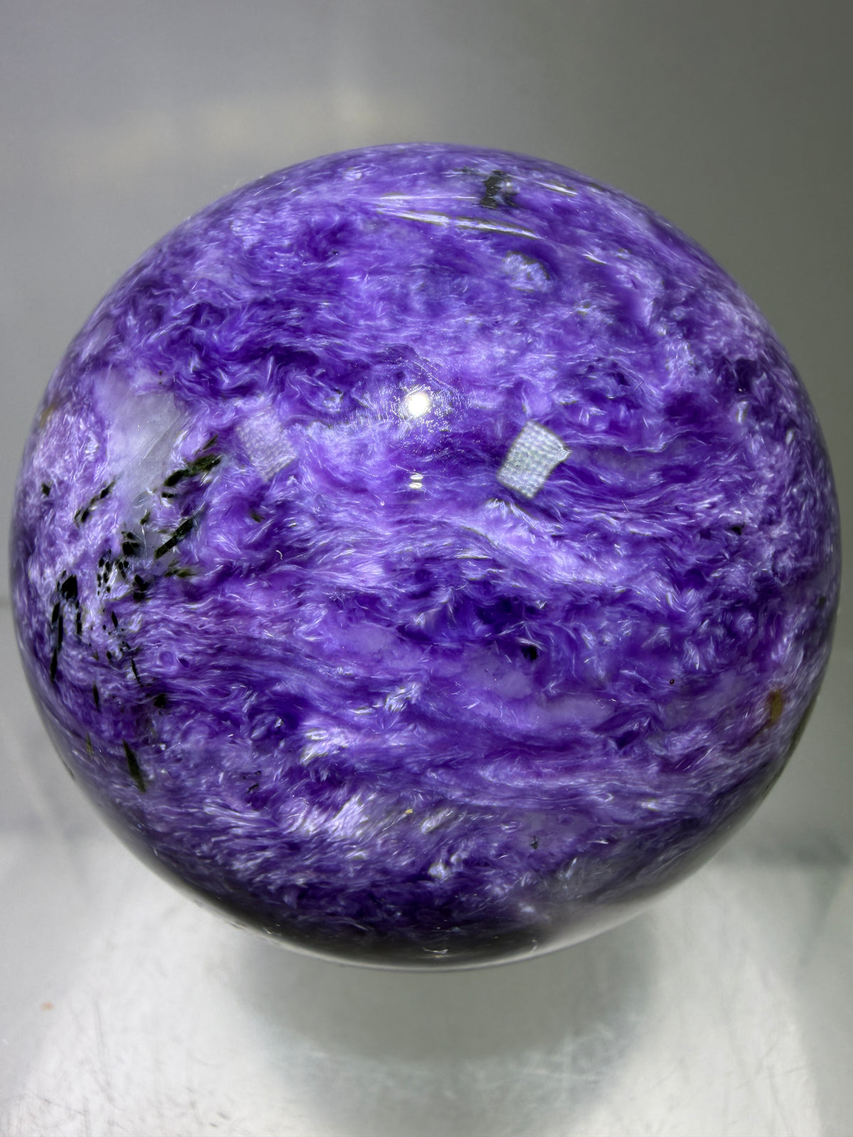 Charoite Crystal Sphere. 50mm. High Quality Beautiful Crystal. Amazing Patterns And Flash. Stunning Rare Crystal