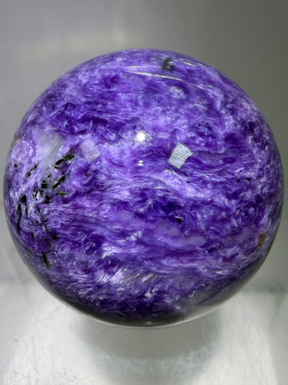 Charoite Crystal Sphere. 50mm. High Quality Beautiful Crystal. Amazing Patterns And Flash. Stunning Rare Crystal