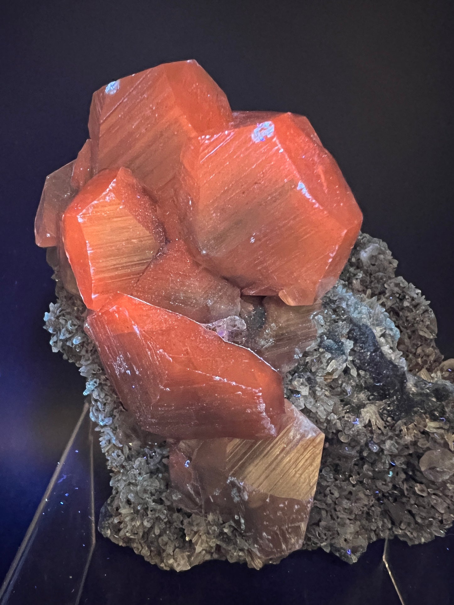 Silver Benz Calcite On Druzy Quartz. Gorgeous UV Reactive Mangano Calcite. Amazing Needle Quartz Matrix.