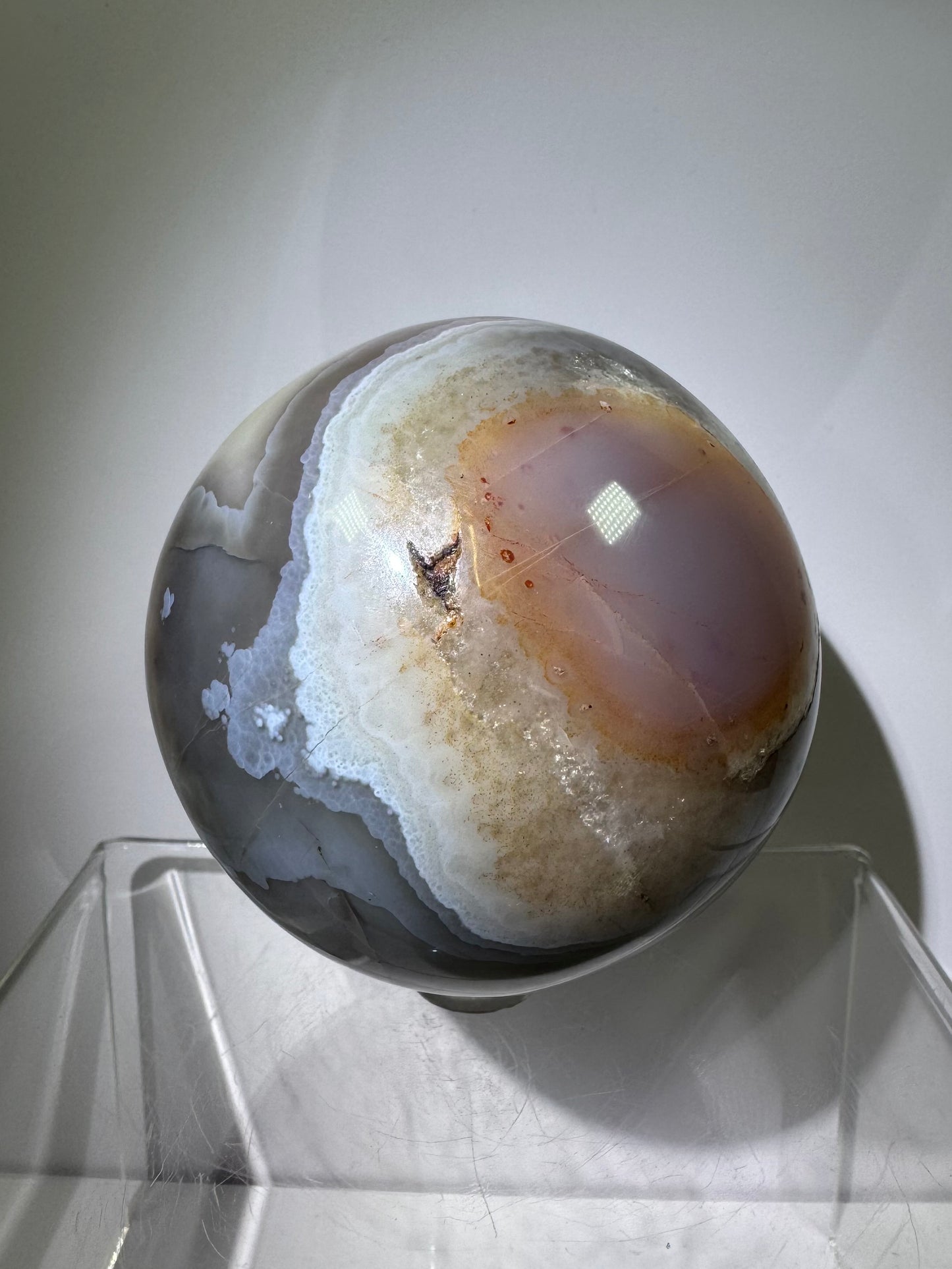 Sashe River Agate Sphere. 75mm. Incredible Display Sphere From Zimbabwe.
