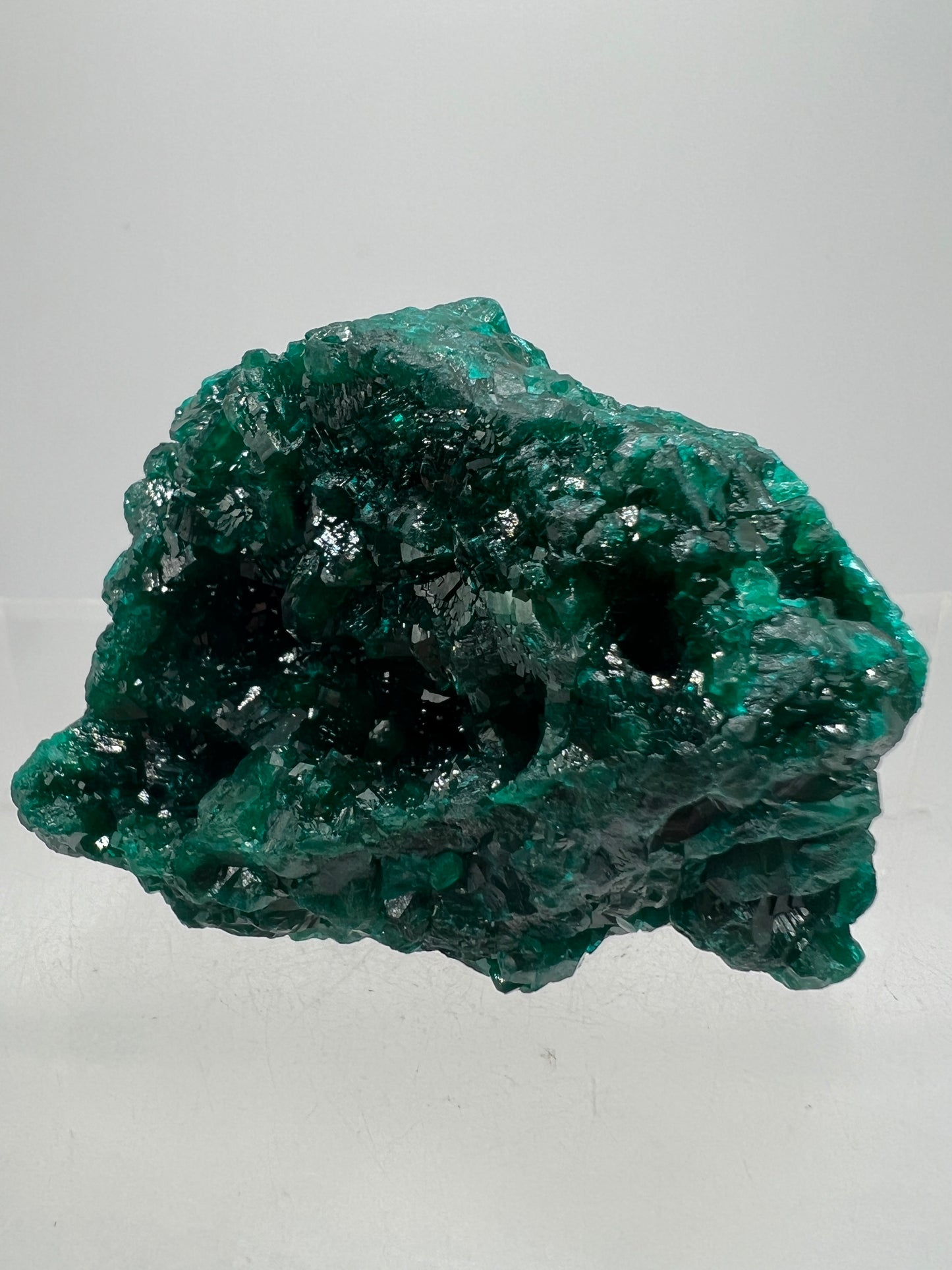 Dioptase Crystal Specimen. High Quality Flashy Mineral From The Congo. Gorgeous Colors And Cubes.