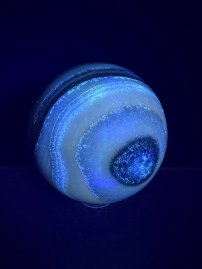Banded Zebra Calcite Sphere. 53mm. Gorgeous Calcite Display Sphere. Rare Colors With Stunning Patterns