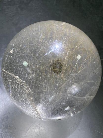 Rutile Quartz Sphere. 56mm. High Quality Golden Rutilated Quartz With Mica Inclusions. Gorgeous Rare Display Sphere