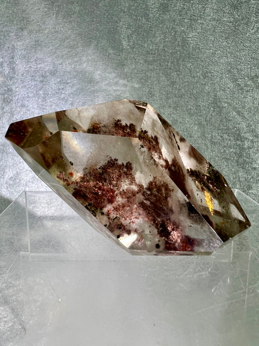 Garden Quartz Polished Freeform. Rare Purple And Red Shaman Quartz. Gorgeous Lodolite With A Beautiful Landscape.