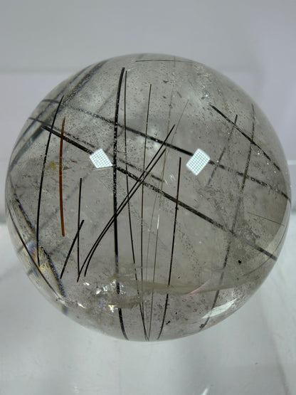 Rutile Quartz Sphere. 43mm. Amazing Combination Of Gold, Copper, And Black Rutilated Quartz. Very Rare Display Sphere