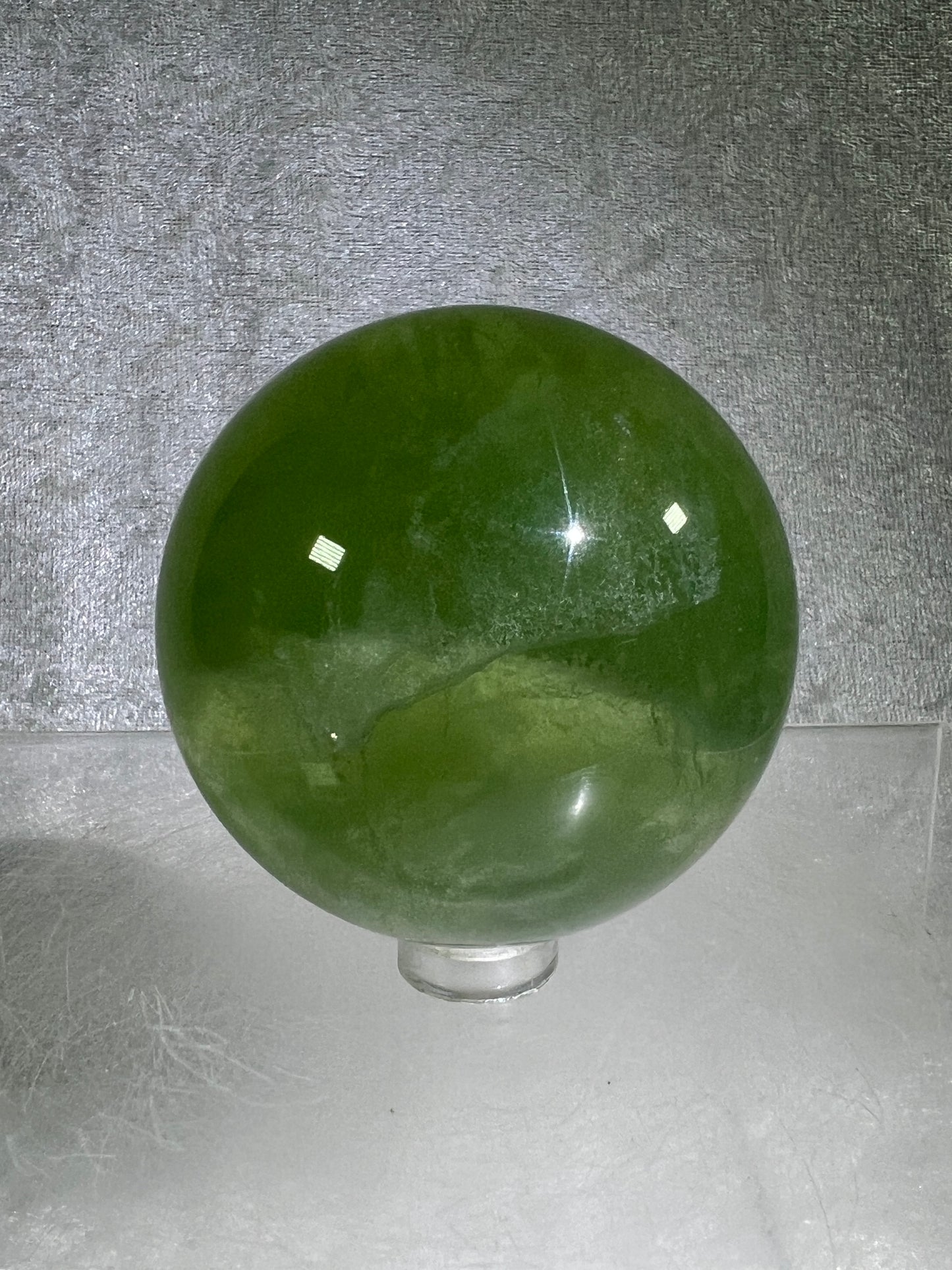 Green Candy Fluorite Sphere. Gorgeous High Quality Crystal. Amazing Clear Light Green Fluorite.