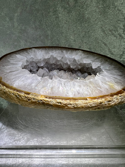 Quartz Geode From Brazil. Stunning Large Polished Geode With Amazing Points. Incredible Display Crystal.