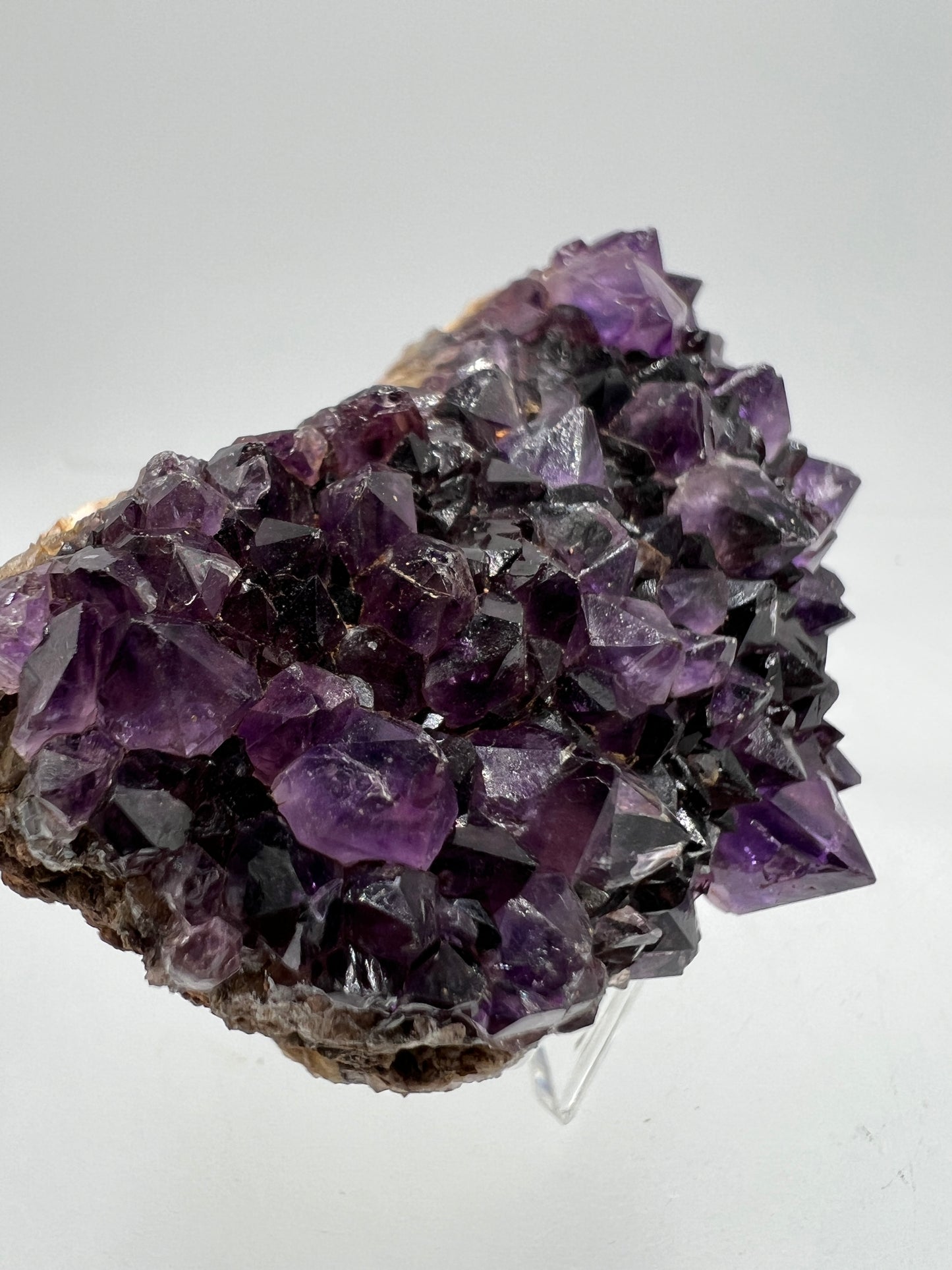 Amethystos Crystal Specimen. Gorgeous Amethyst Cluster From South Africa. Rare Deep Purple Display Crystal