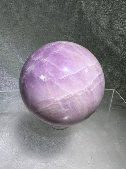 Kunzite Crystal Sphere. 58mm. Rare Stunning Display Sphere. Beautiful Lavenders With Amazing Flash!