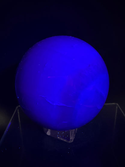 Purple Fluorite Sphere. 71mm. Stunning Purple Fluorite With Rainbows. Amazing Rare Color Display Sphere.