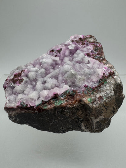 Salrose And Malachite Specimen. Rare Druzy With Gorgeous Colors And Crystals. Stunning Cobaltion Dolomite Specimen From The Congo.