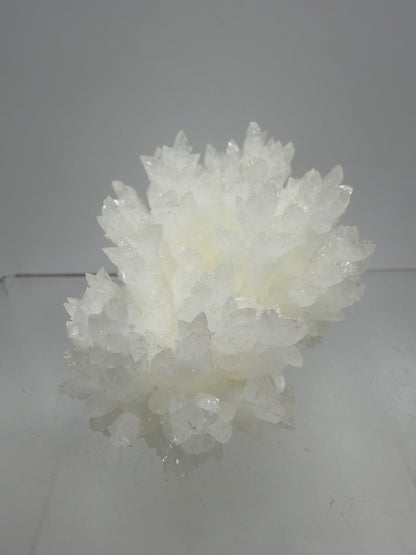 White Aragonite Crystal Specimen. Gorgeous Cave Calcite From Mexico.