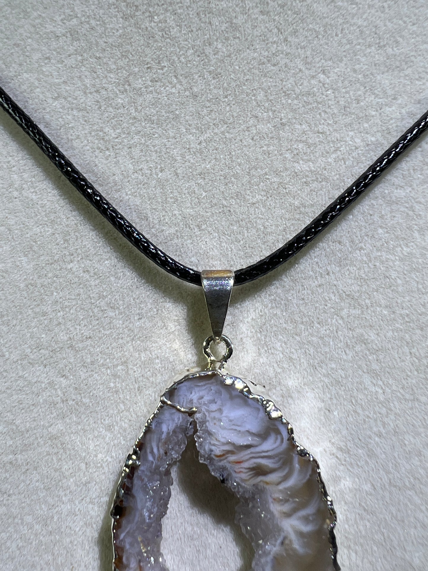 Druzy Agate Slice Pendant. Amazing Colors With Stunning Druzy. Gorgeous Crystal Pendant.