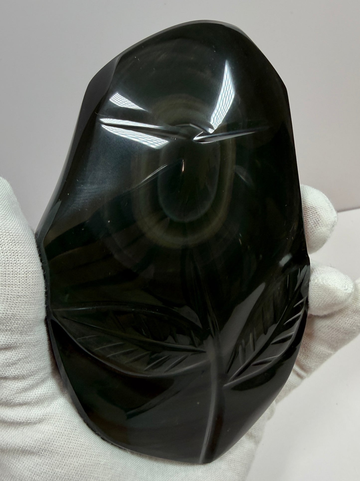 Rainbow Obsidian Freeform. High Quality Carved Flower. Gorgeous One Of A Kind Display Crystal