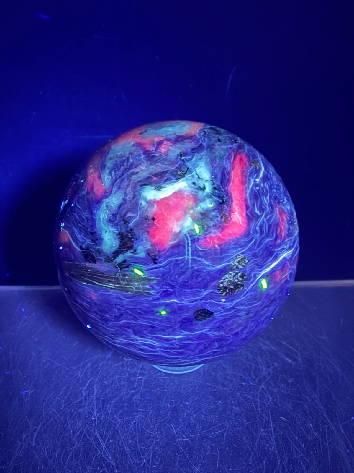 Charoite Crystal Sphere. 50mm. High Quality Beautiful Crystal. Amazing Patterns And Flash. Stunning Rare Crystal