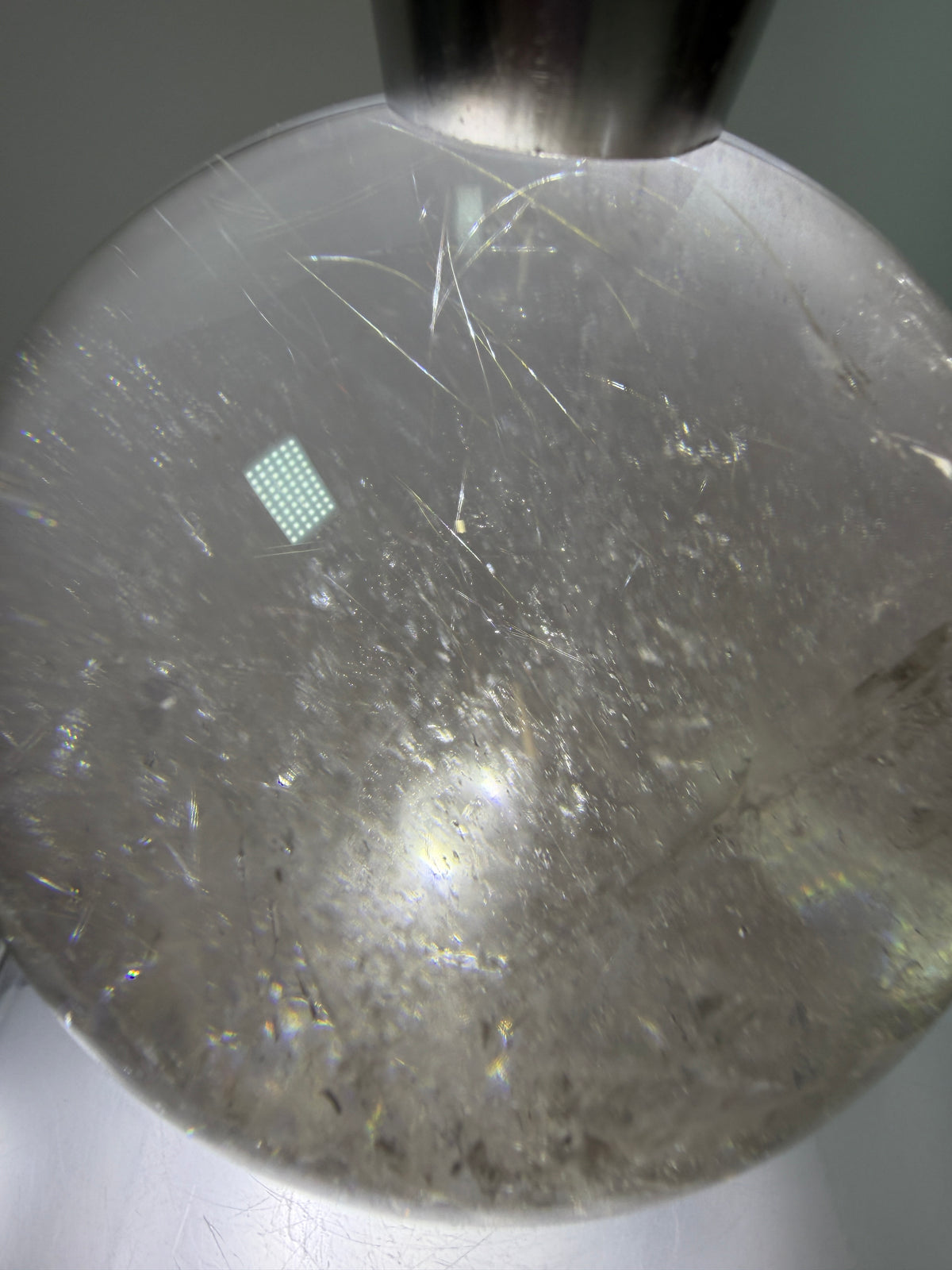 Rutile Quartz Sphere. 82mm. Stunning Large Display Sphere. Gorgeous Light Smoky Rutile Quartz