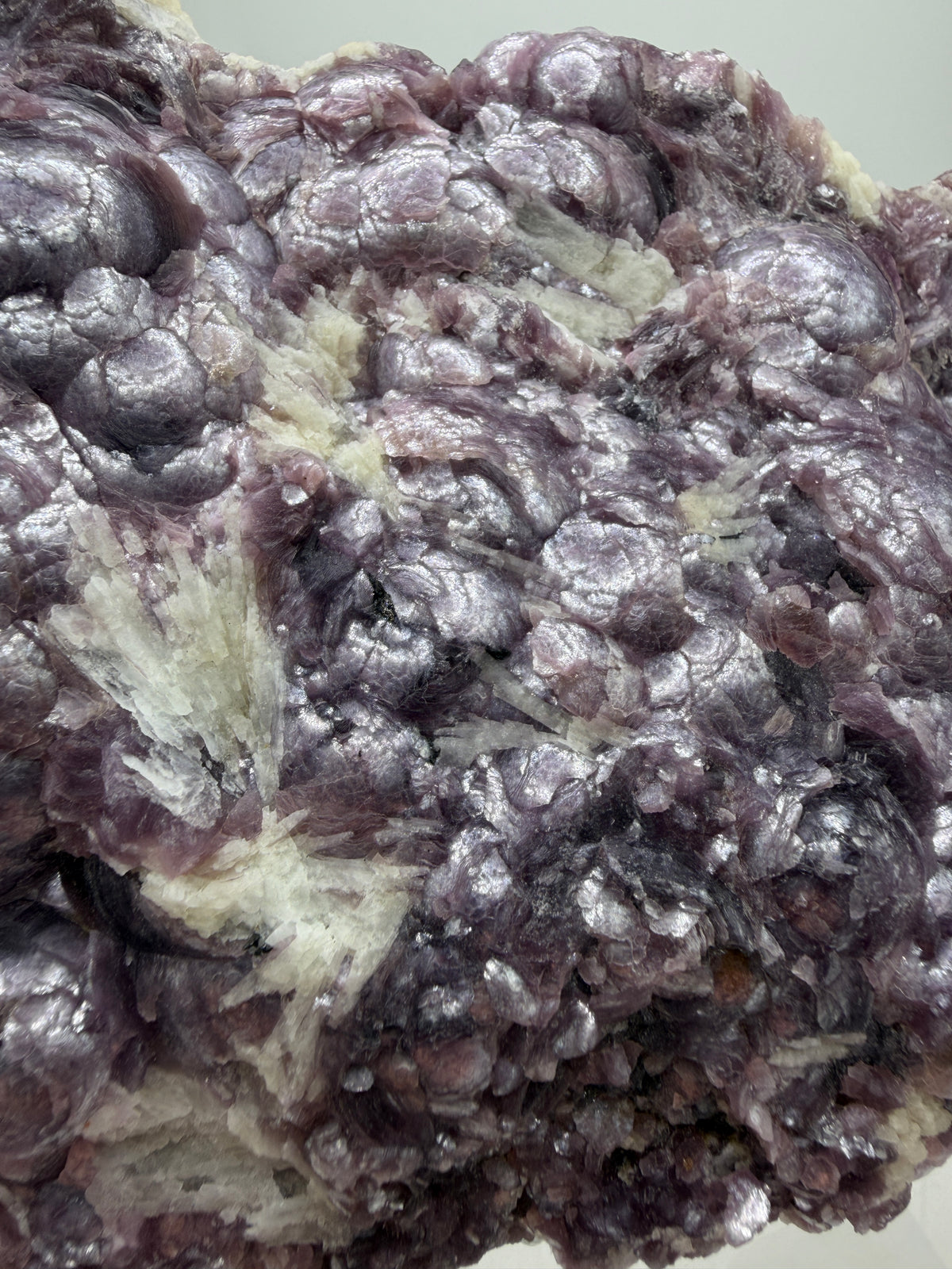Botryoidal Lepidolite Specimen. Large Very Rare Mineral Cluster From Brazil. Lots Of Flash And Crystallization. Beautiful Color Contrasts.