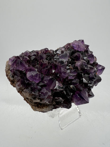 Amethystos Crystal Specimen. Gorgeous Amethyst Cluster From South Africa. Rare Deep Purple Display Crystal