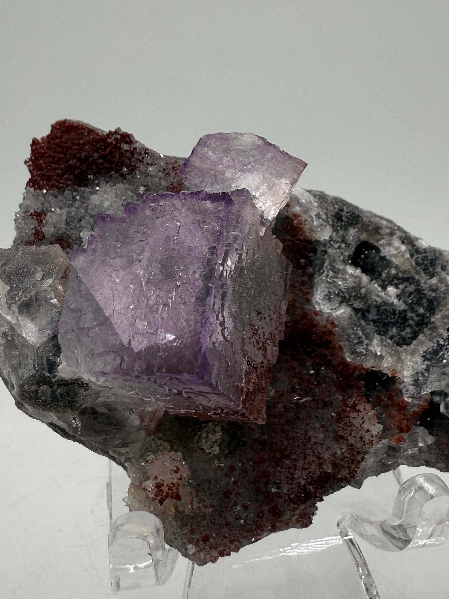 Purple Fluorite Cubes Specimen. Rare El Filo Mexican Fluorite Specimen. Gorgeous Collectible Display Crystal