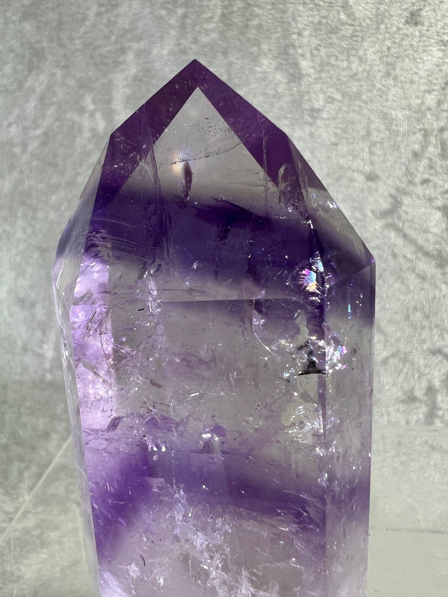 Phantom Amethyst Tower. Gorgeous Amethyst With Amazing Rainbows. High Quality Rare Crystal.