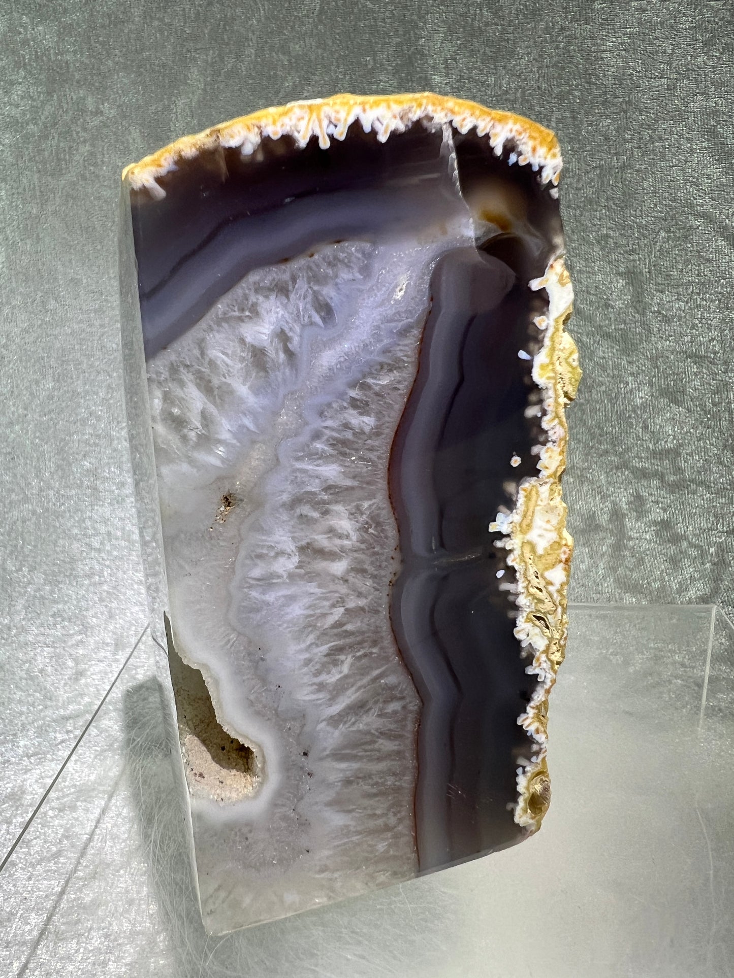 Druzy Agate Book Ends. Stunning Agate From Brazil. Large Cut And Polished Crystal Book Ends.