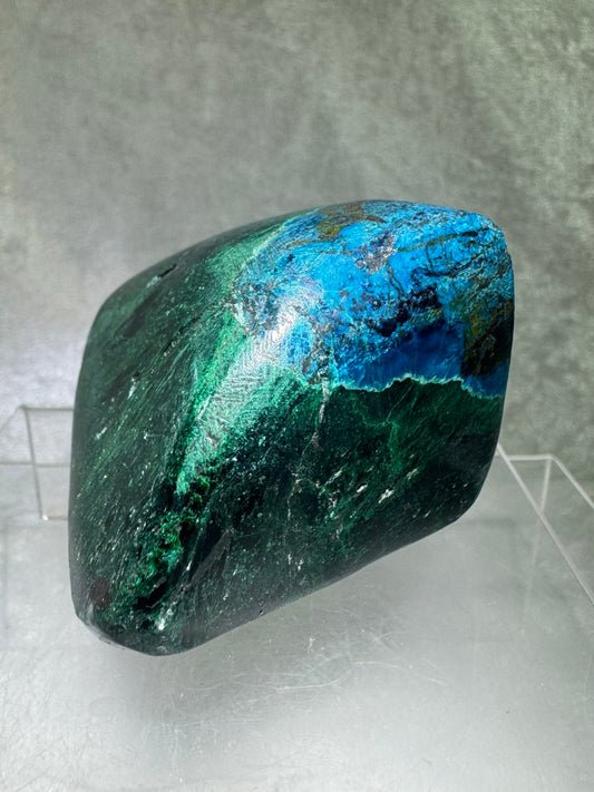 Shattuckite Polished Freeform. Gorgeous Blue Mineral From Namibia. Very Unique And Special Display Crystal.
