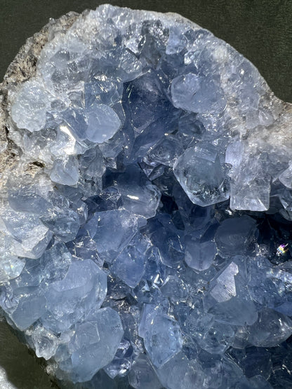 Celestite Geode From Madagascar. 6.5 lbs. Large High Quality Celestine Specimen.