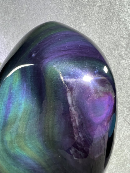 Rainbow Obsidian Freeform. Gorgeous Polished Freeform. Amazing Colorful Obsidian From Mexico. Rare One Of A Kind Display Crystal