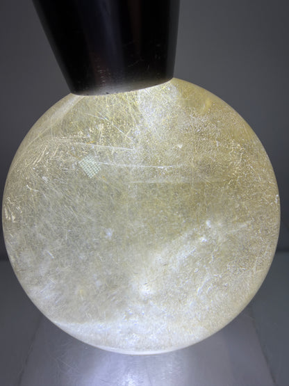 Rutile Quartz Sphere. 59mm. Stunning Fine Rutiles With Lots Of Flash. Beautiful Display Sphere.