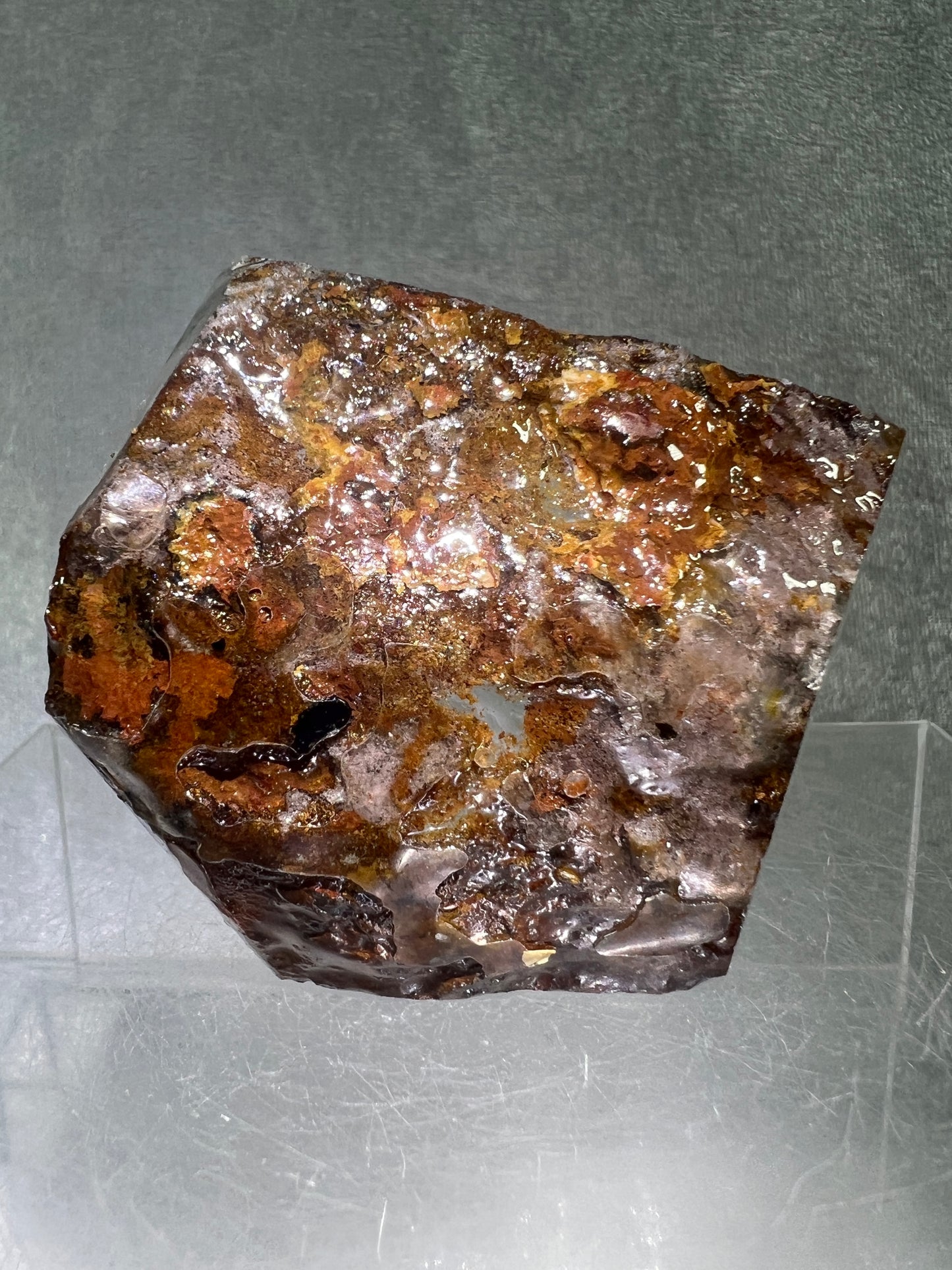 Garden Quartz Polished Freeform. Rare Purple Scenic Quartz. Gorgeous Lodolite With A Beautiful Landscape.