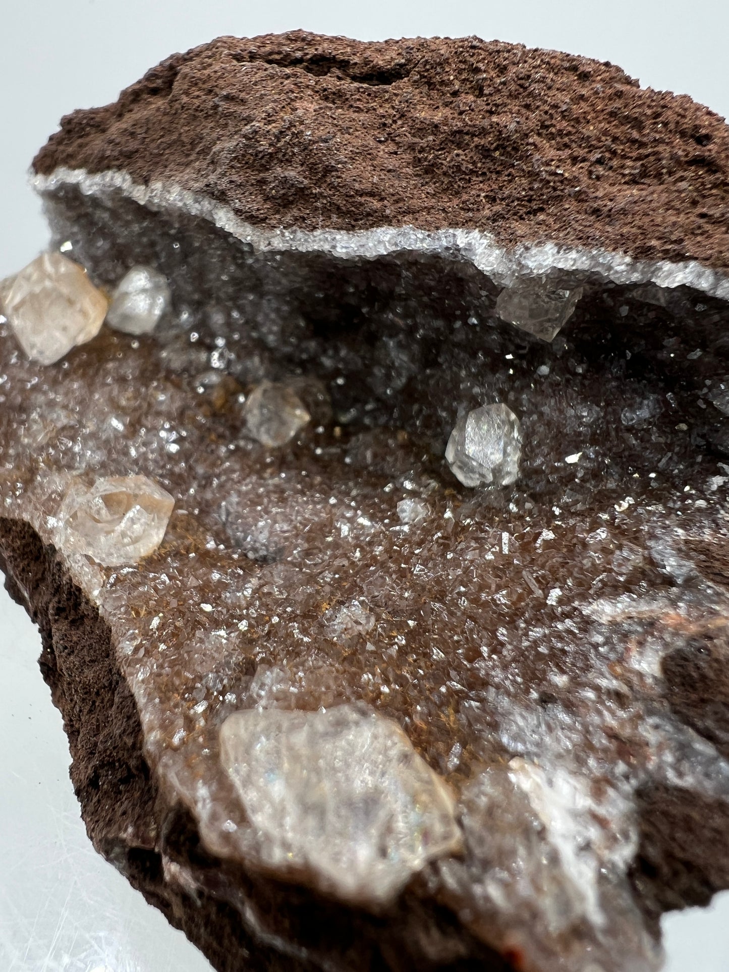 Brown Diamond Calcite Specimen. Stunning Flash! Gorgeous Calcite Cluster On Matrix. Very Pretty Crystal Display Piece.