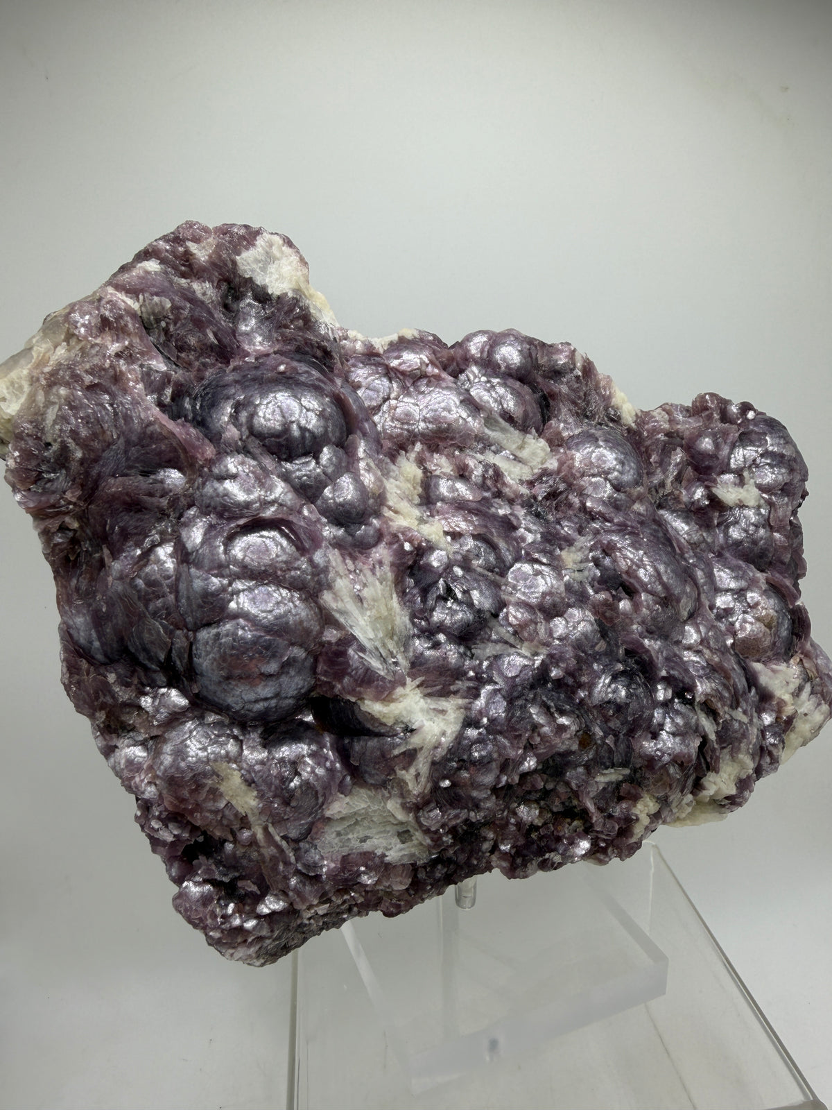 Botryoidal Lepidolite Specimen. Large Very Rare Mineral Cluster From Brazil. Lots Of Flash And Crystallization. Beautiful Color Contrasts.