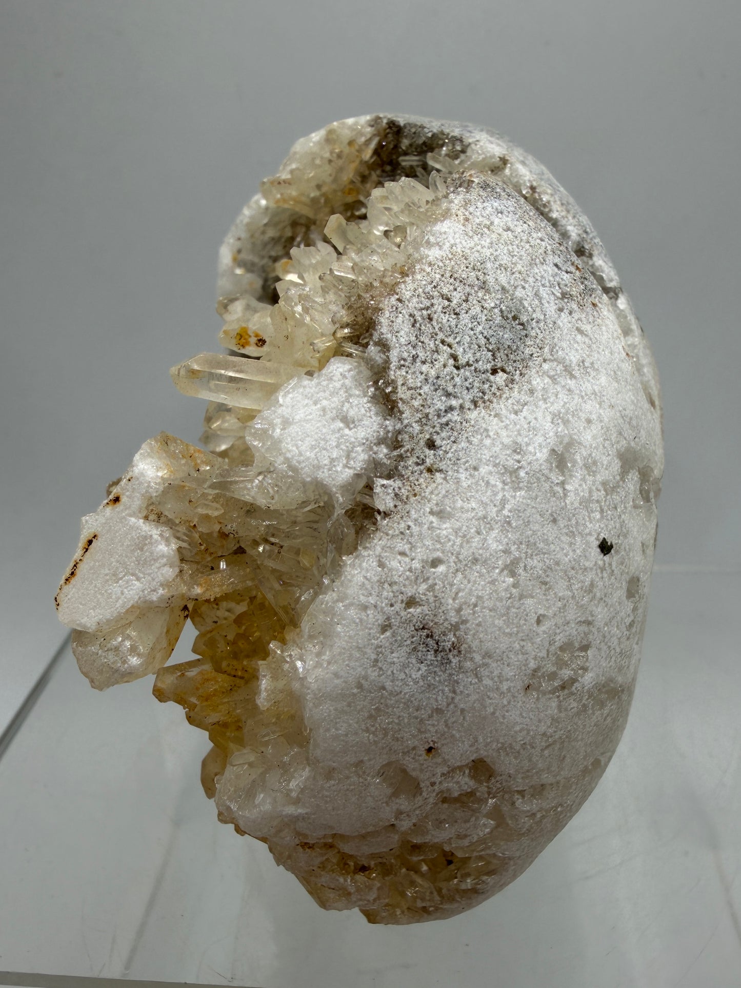 Quartz Cluster Skull Carving. Very Unique And Interesting Display Crystal