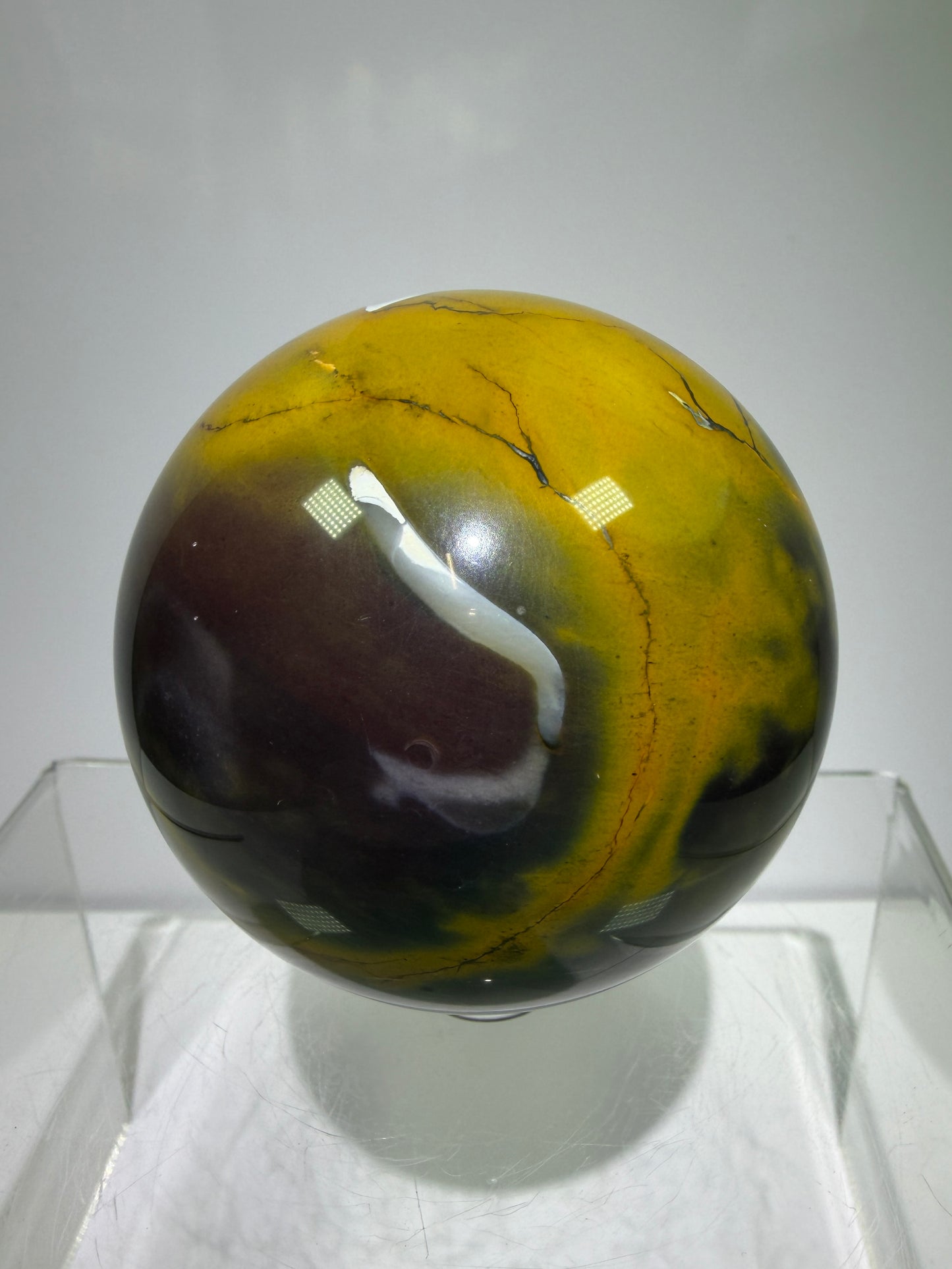 Mookaite Crystal Sphere. 64mm. Gorgeous Rare Colors And Patterns. High Quality Collectors Sphere.