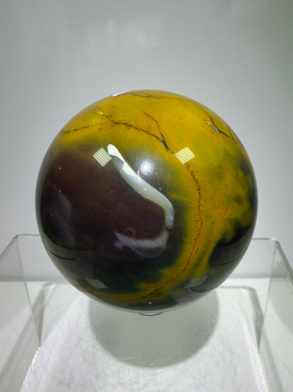 Mookaite Crystal Sphere. 64mm. Gorgeous Rare Colors And Patterns. High Quality Collectors Sphere.