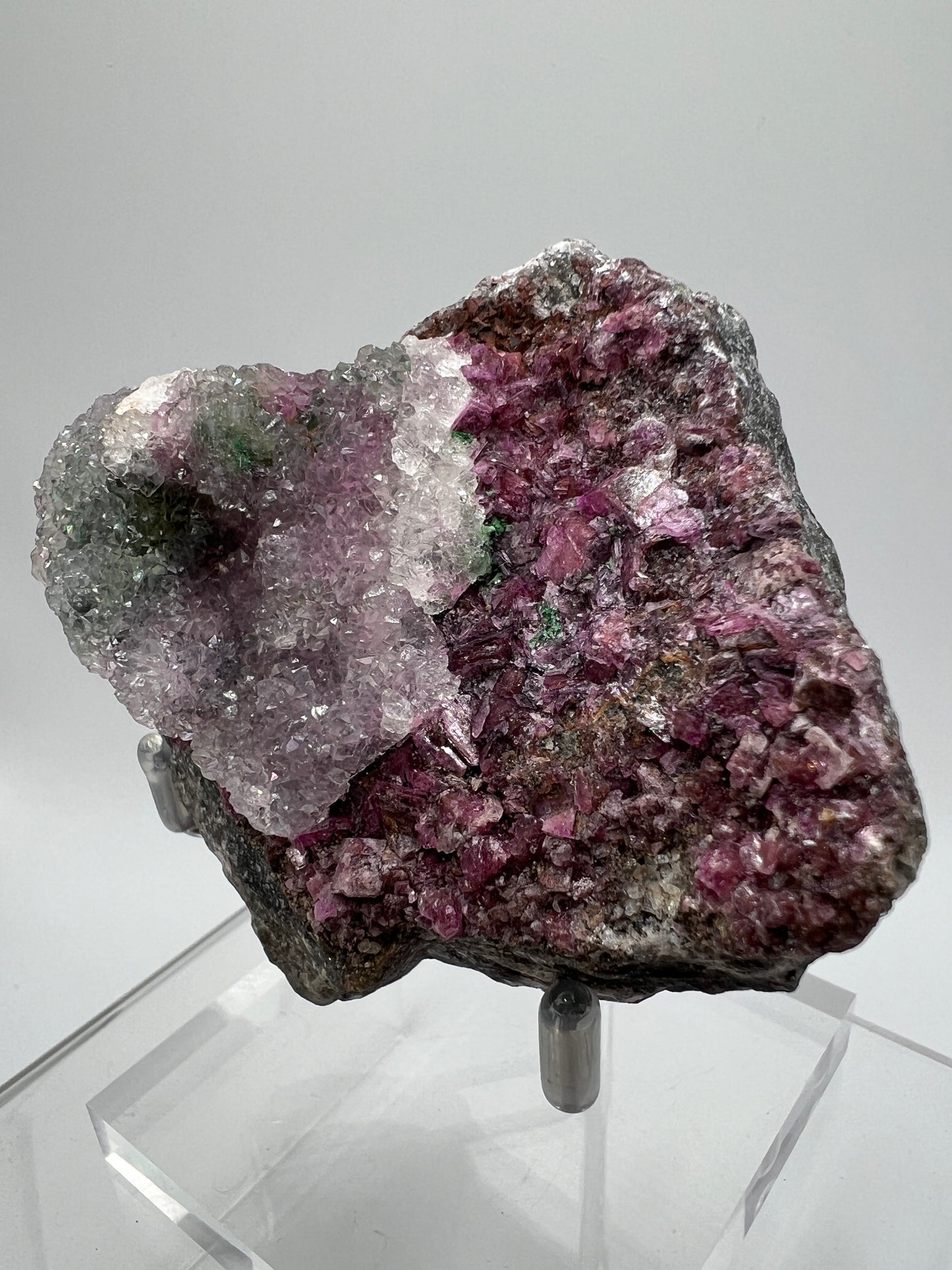 Salrose And Malachite Specimen. Stunning Rare Quartz Druzy. Beautiful Cobaltion Dolomite Specimen From The Congo.