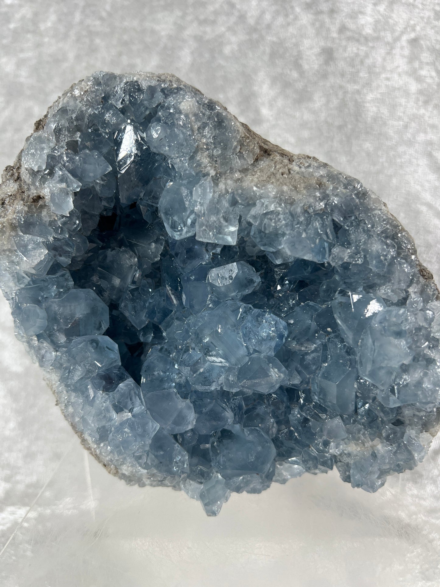 Celestite Geode From Madagascar. 6.5 lbs. Large High Quality Celestine Specimen.