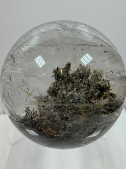 Garden Quartz Lodolite Sphere. 70mm. High Quality Landscape Quartz. Beautiful Large Display Sphere