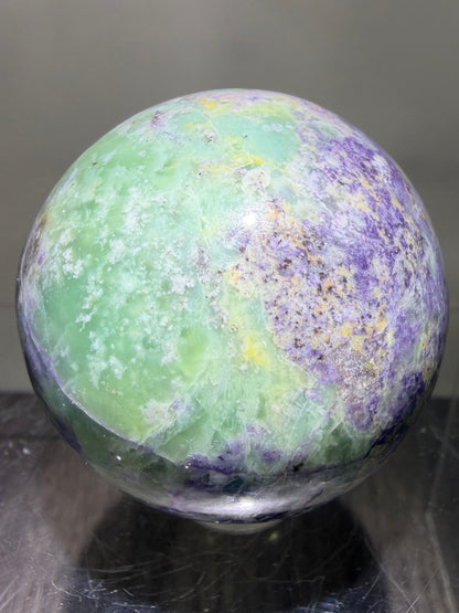 Bolivianite Crystal Sphere. 44mm. Beautiful Combination Of Fluorite And Serpentine. Amazing Rare New Material.
