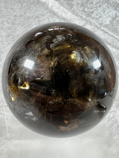 Golden Mica Sphere. Gorgeous Large Mica Display Sphere. 93mm, 2.7 lbs. High Quality With Lots Of Flash