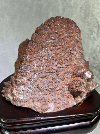 Red Pagoda Calcite With Hematite Inclusions. 5.3 lbs. Stunning Large Flashy Calcite Display Specimen. Includes Custom Wooden Stand