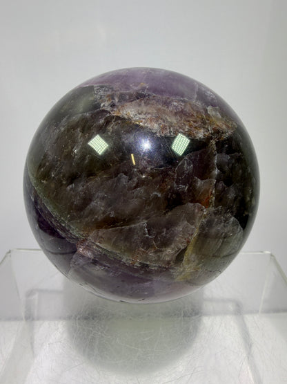 Super Seven Crystal Sphere: 72mm. Rare Melody Stone From Brazil. High Quality Crystal Display Sphere