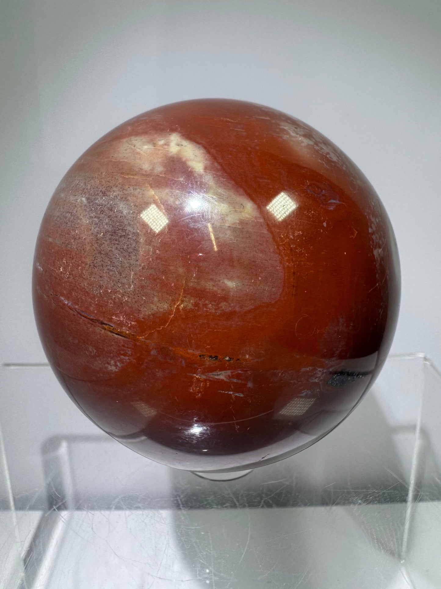 Petrified Wood Sphere. 62mm. Rare Display Sphere From Madagascar. Amazing Colors And Patterns.