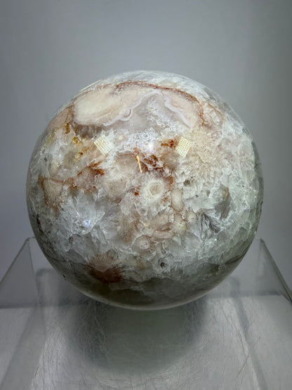 Flower Agate Sphere. 80mm. Amazing Pink Amethyst Flowers. Gorgeous One Of A Kind Display Sphere.