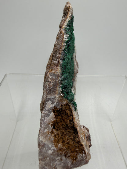 Ball Malachite On A Druzy Quartz And Dolomite Matrix. High Quality Specimen From Congo.