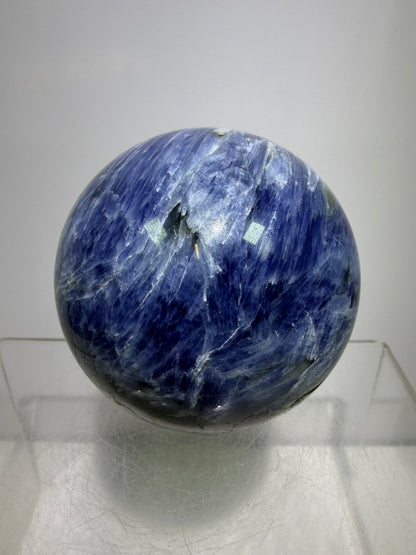 Kyanite Crystal Sphere. 60mm. Amazing Blue Kyanite Display Sphere. Rare Crystal With Stunning Flash