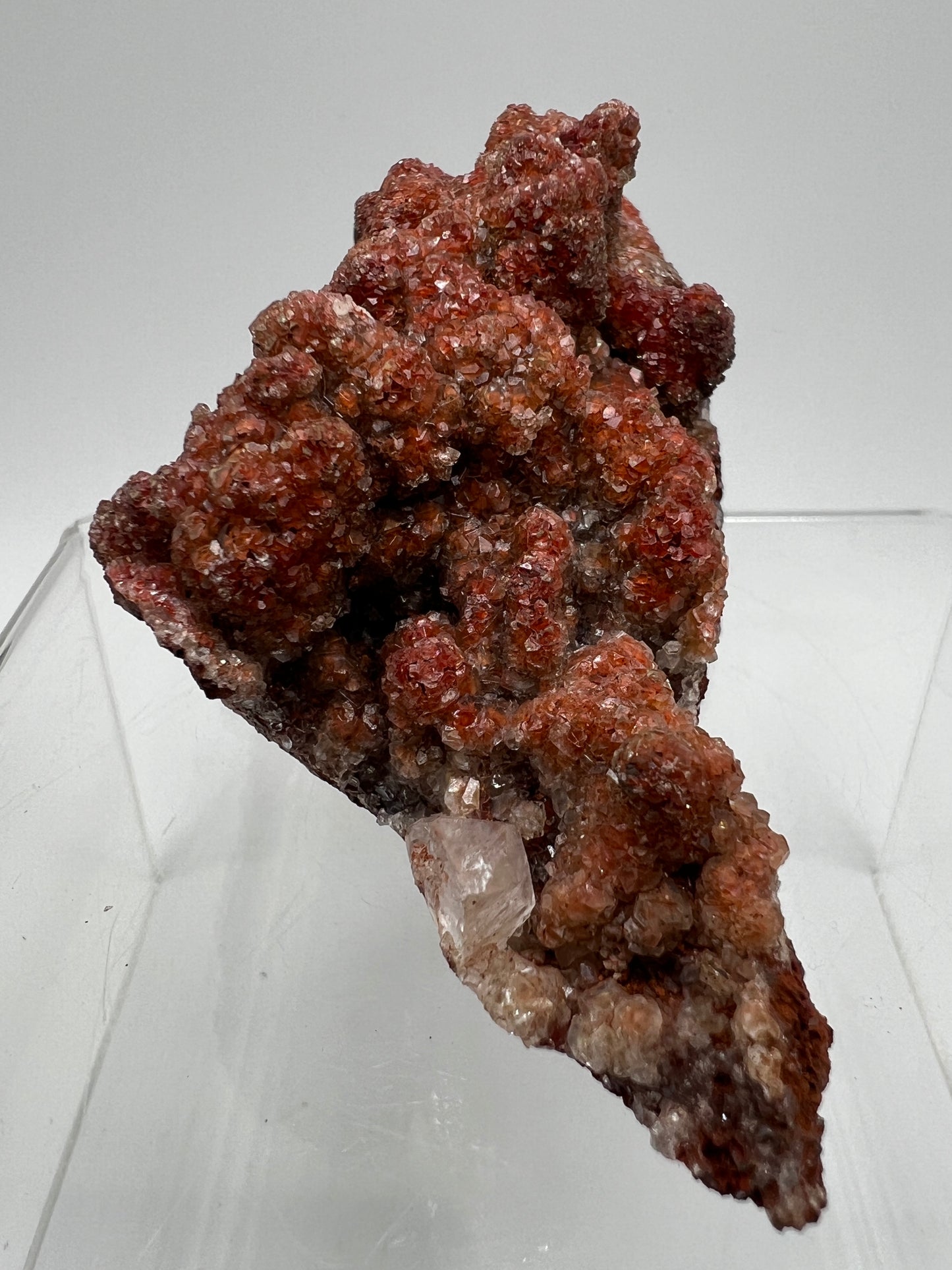 Red Diamond Calcite Specimen. Incredible Flash! Beautiful Calcite Cluster On Matrix. Very Cool Crystal Display Piece.