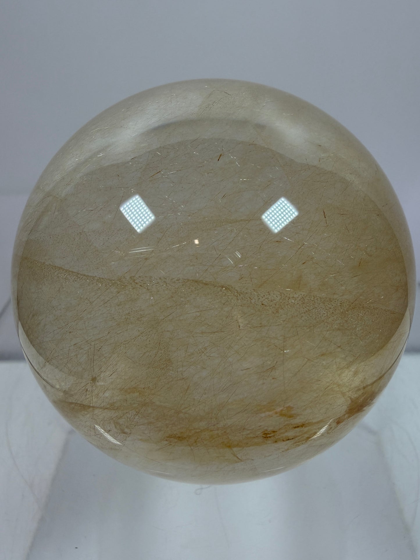 Rutile Quartz Sphere. 59mm. Stunning Fine Rutiles With Lots Of Flash. Beautiful Display Sphere.